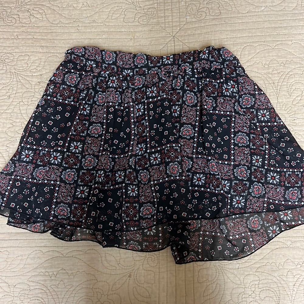 Pink Stars Black/Red/White Skirt